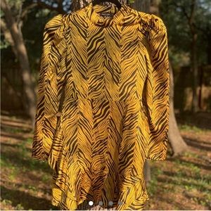 Nasty Gal gold zebra dress size US 2